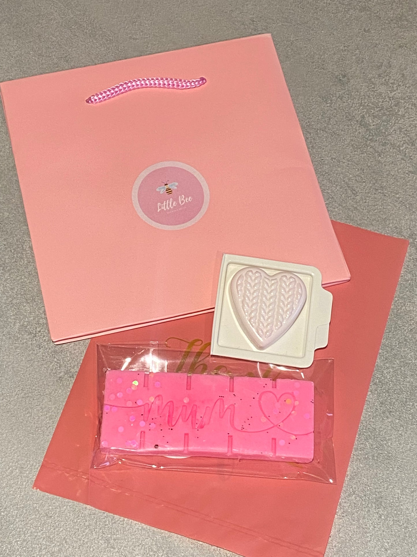 Pink Yellow Mix Wax Melt Flower Bouquet- Free Gift Bag & Mum Wax Melts -Mothers day Mum Scented