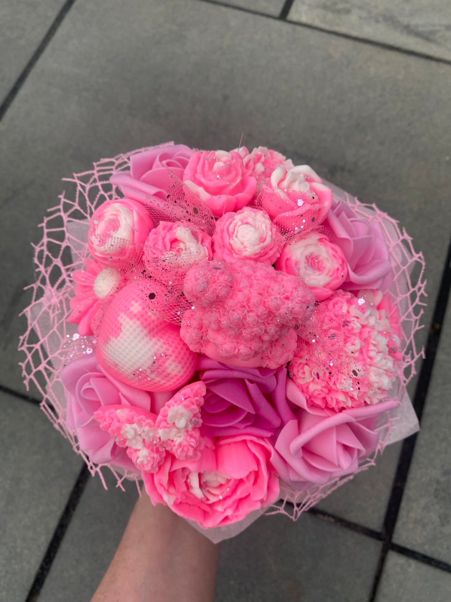 Pink Bear Scented Wax Melt Bouquet