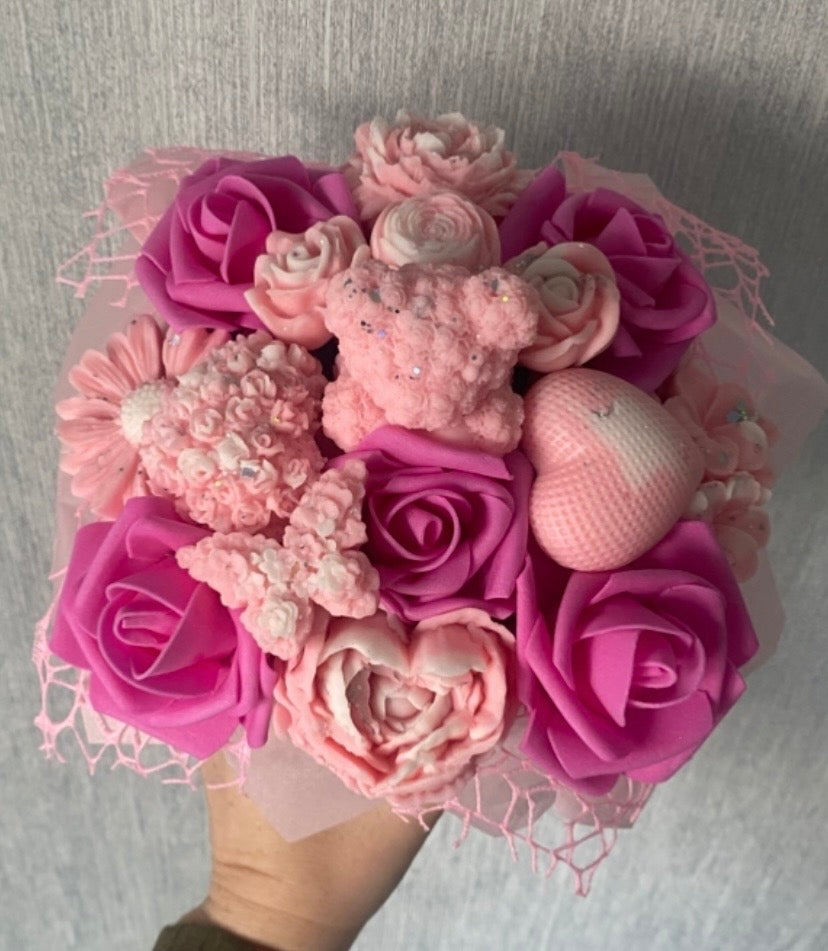 Pink Bear Scented Wax Melt Bouquet