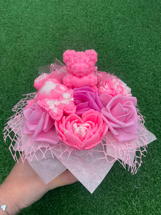 Pink Bear Scented Wax Melt Bouquet