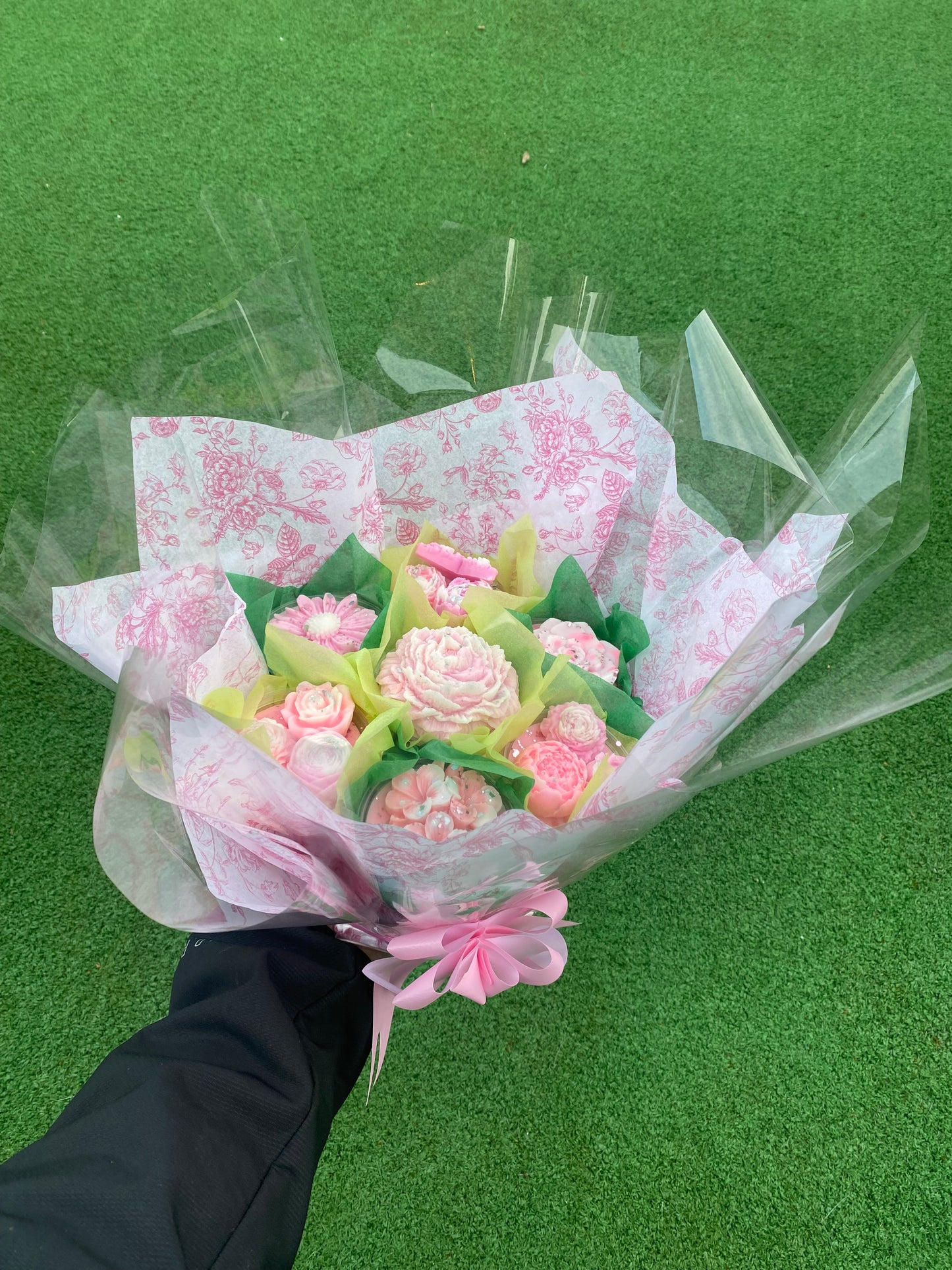 Scented Wax Melts Bouquet-Pink Floral-7 scented wax tart melts flowers home fragrance decor gift birthday Aroma Candle Decorative Perfume Decoration