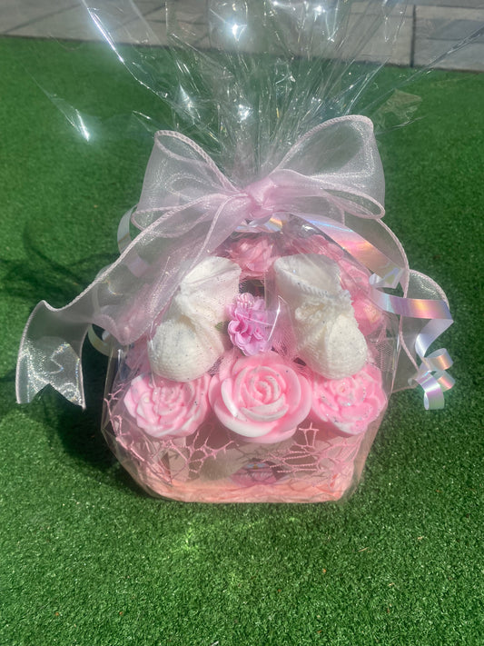 Pink New Baby Shower Scented Wax Melt Bouquet