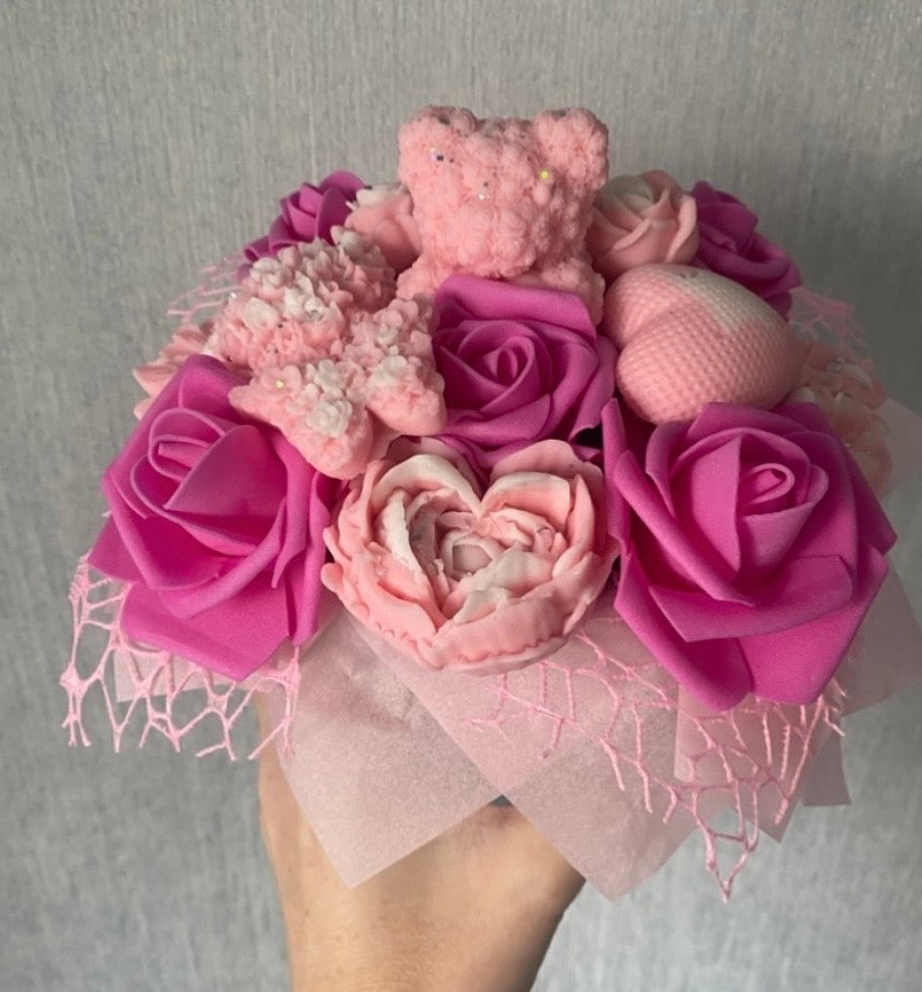 Pink Bear Scented Wax Melt Bouquet