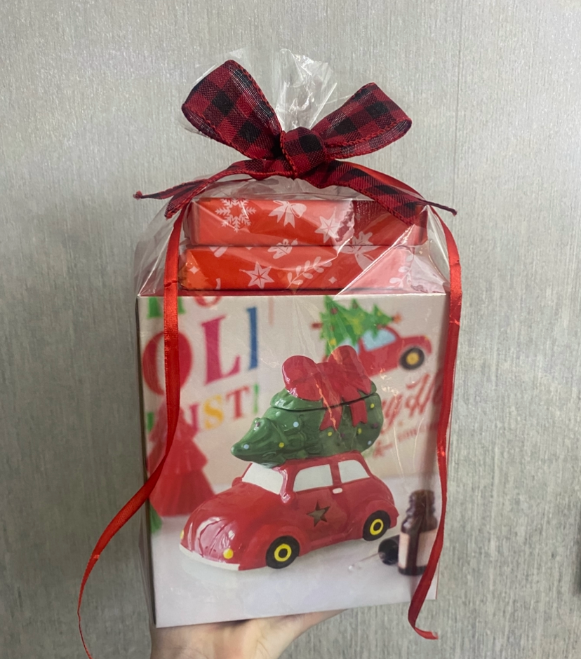Car Theme Christmas Tree Burner Gift Set & 2 Boxes Wax Melts