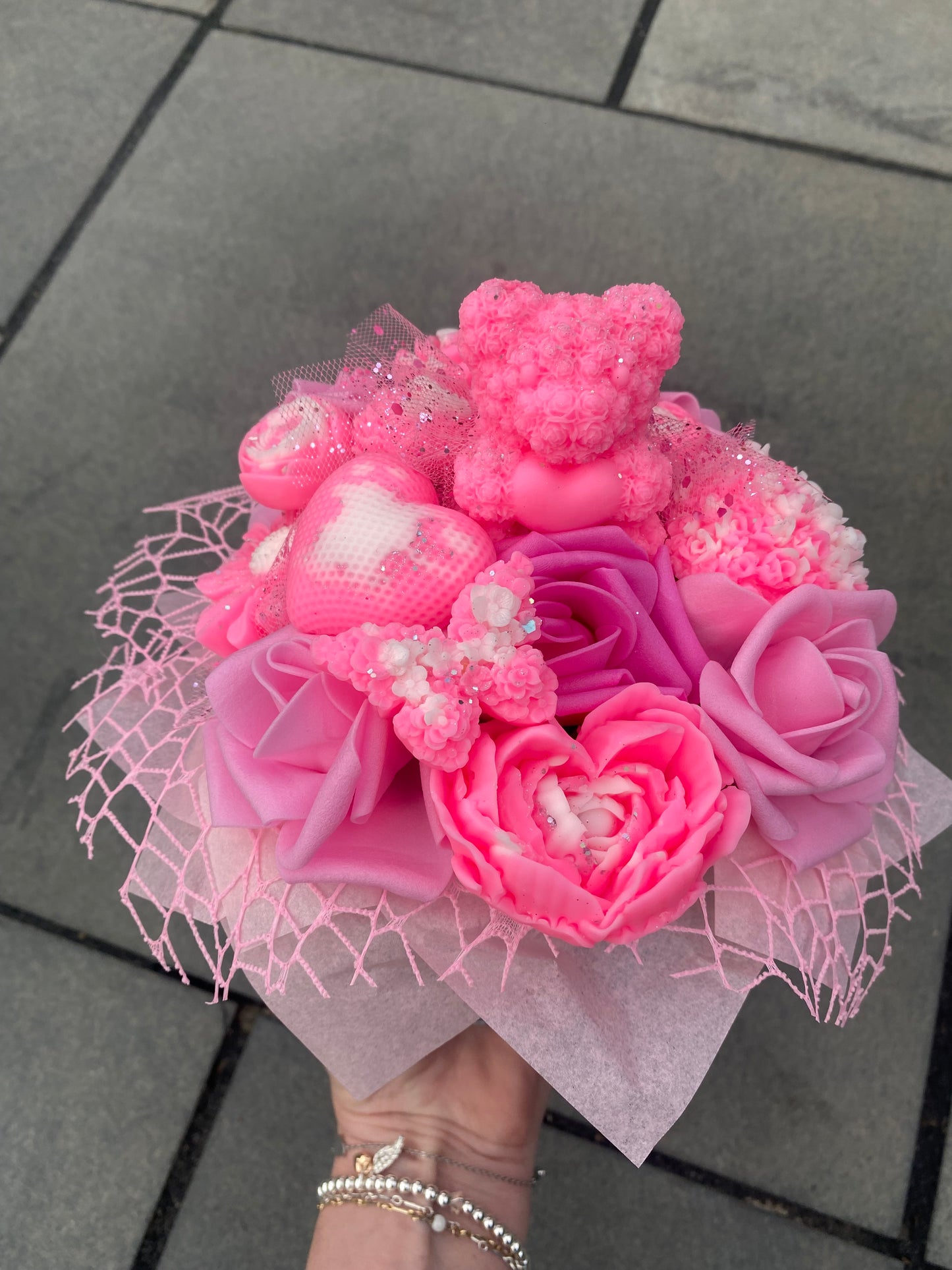 Pink Bear Scented Wax Melt Bouquet